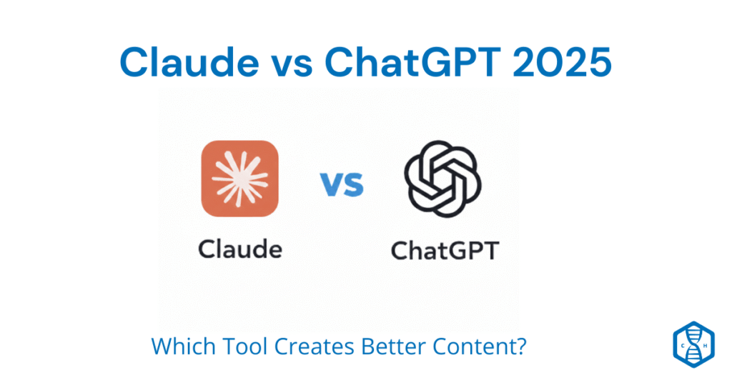 Featured image for Claude vs ChatGPT 2025 comparison showing Claude and ChatGPT logos side by side with vs text on light teal gradient background